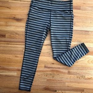 WORN TWICE B/W Striped Chaturanga Leggings Tights